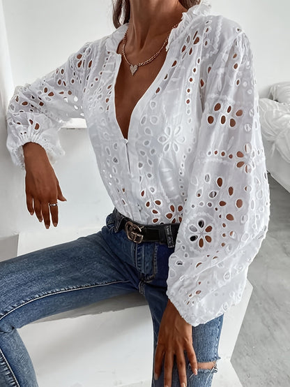 Women's Floral Blouse Cutout