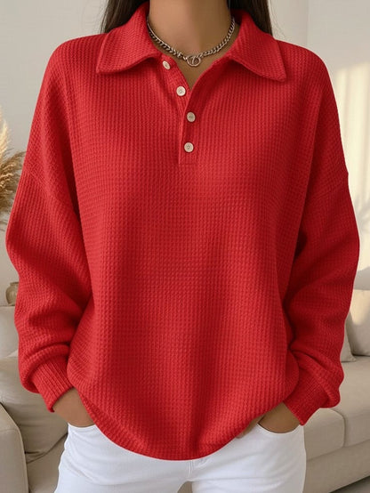 Textured Polo Sweater - VibreMode