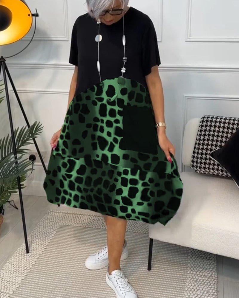 Comfortable Floral Midi Dress with Pockets
