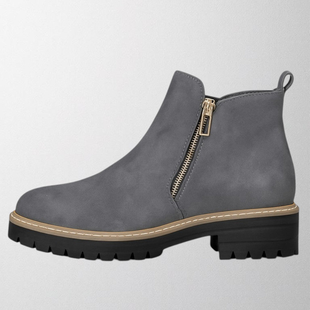 Women's Ankle Boots Zipper Lug Style