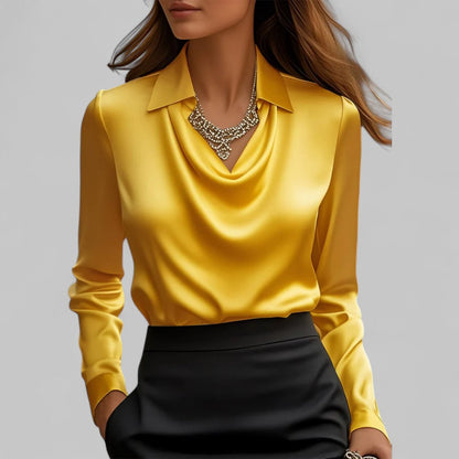 Elegant Silk V Neck Blouse