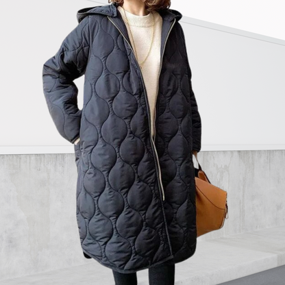 Women's Longline Zip Coat - VibreMode