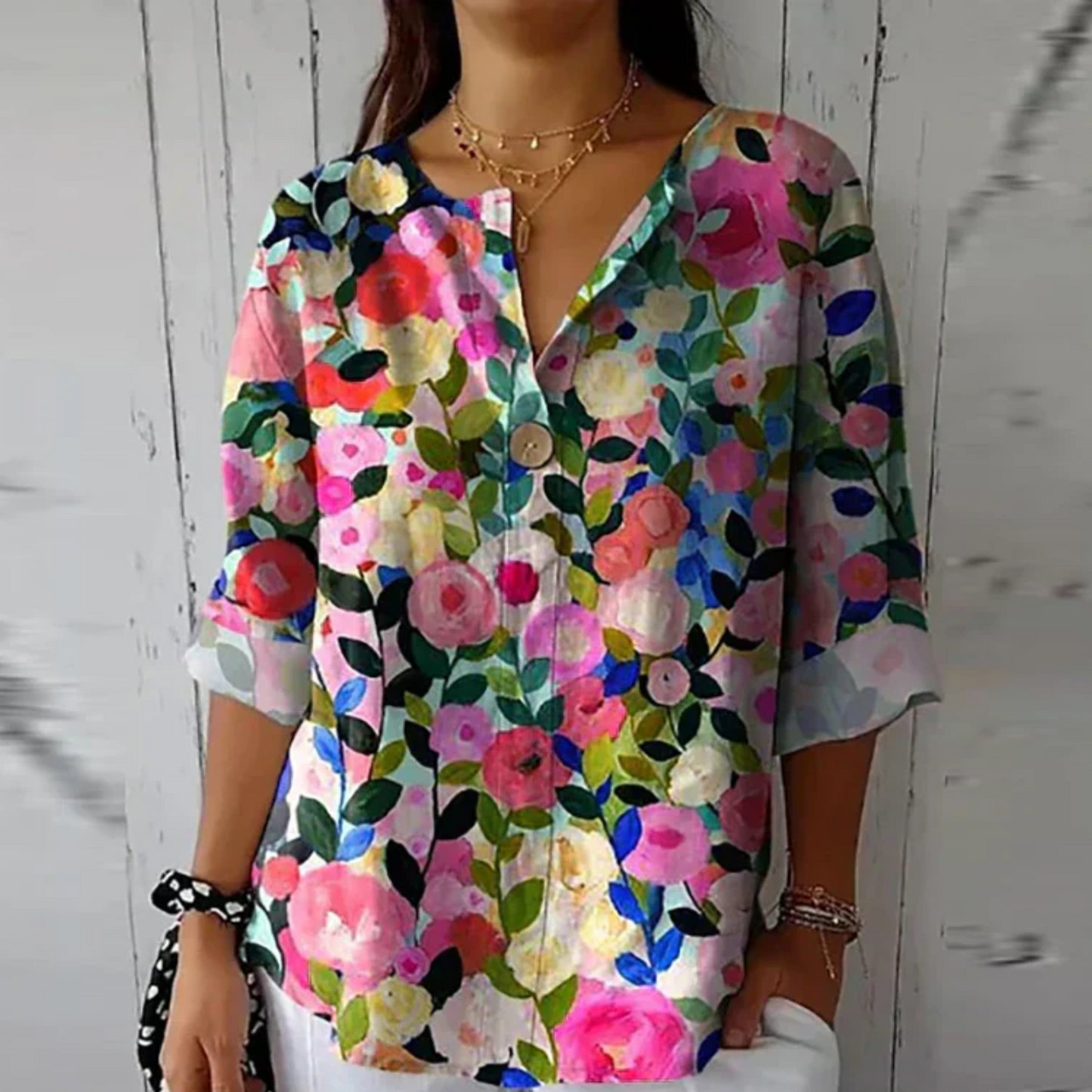 Women's Colorful Print Blouse