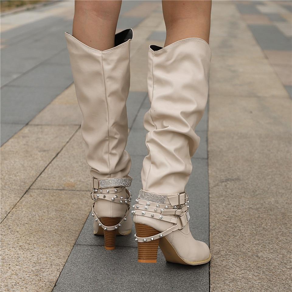 Women's Slouchy Block Heel Knee-High Boots