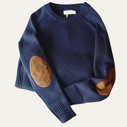 Men's Oversized Knit Sweater Elbow Patches