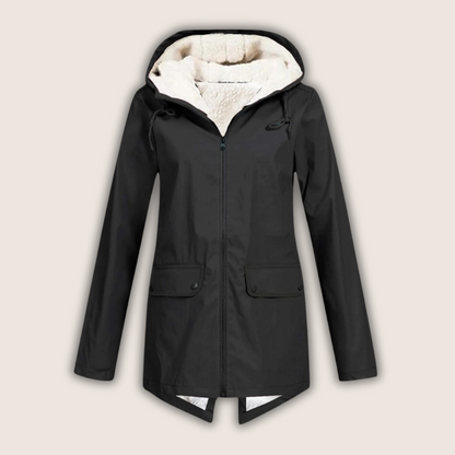 Women's Hooded Lined Zip Up Coat