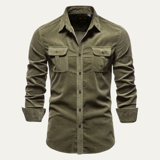 Men's Slim Fit Corduroy Shirt - VibreMode