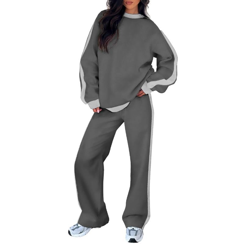 Women's Two Piece Set Round Neck Sleeves Pants