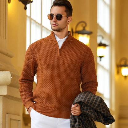 Women's Winter Half Zip Knitted Sweater