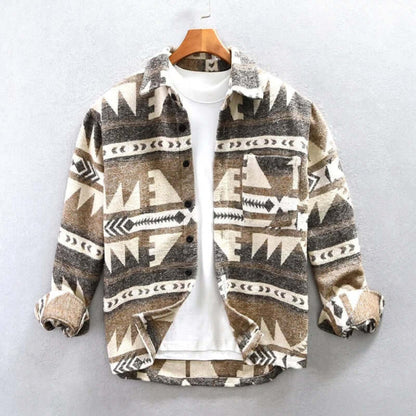 Southwestern Print Shirt Jacket