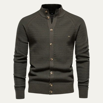 Men's Cotton Cardigan Knitted Button Front Winter - VibreMode