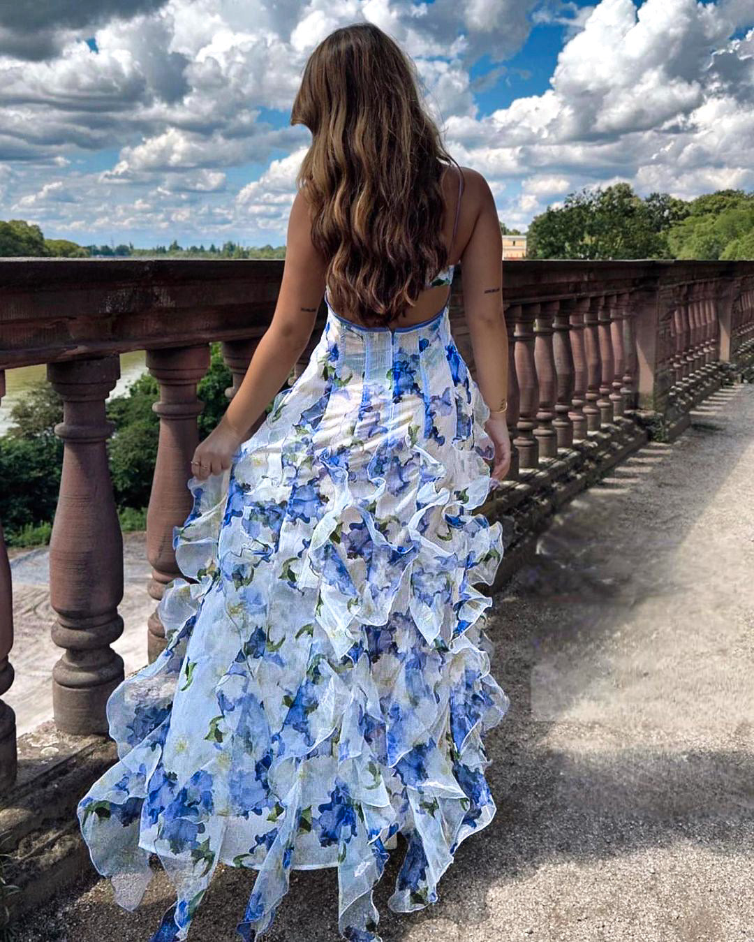 Women's Floral Summer Dress V-Neck