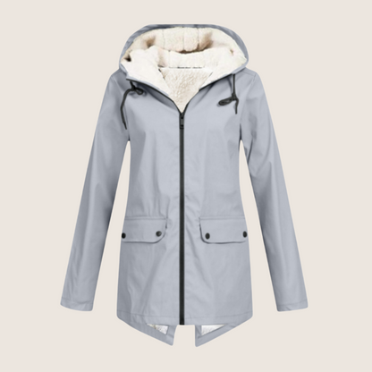 Women's Hooded Lined Zip Up Coat