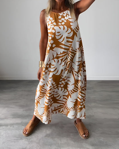 Chic Sleeveless Flowy Formal Evening Dress