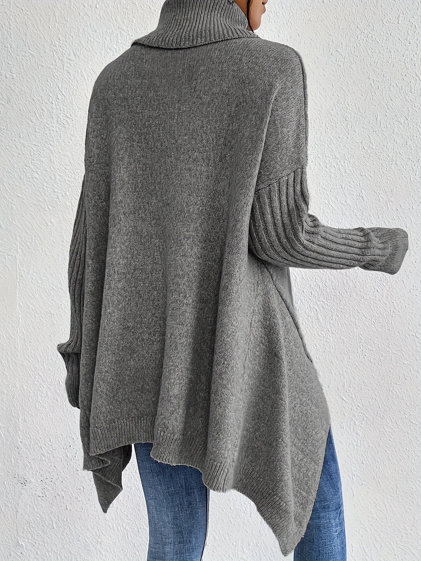 Women's Folded Turtleneck Sweater Loose Fit