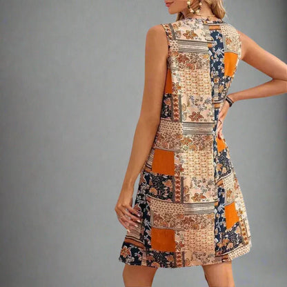 Trendy Floral Patchwork Summer Dress