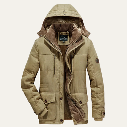 Men's Thick Fleece Hooded Winter Parka Jacket