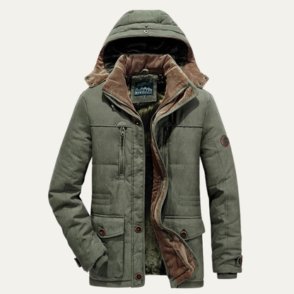 Men's Thick Fleece Hooded Winter Parka Jacket