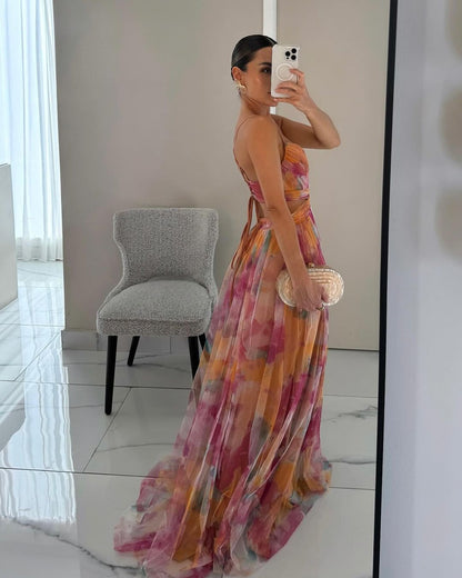 Women's Maxi Dress Fitted V-Neckline