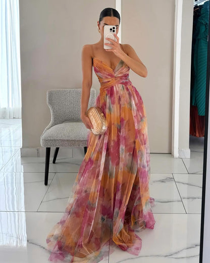 Women's Floral Print Maxi Dress - VibreMode