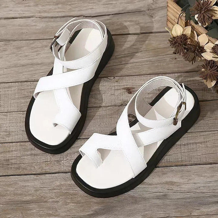 Women's Platform Buckle Sandals Flat - VibreMode
