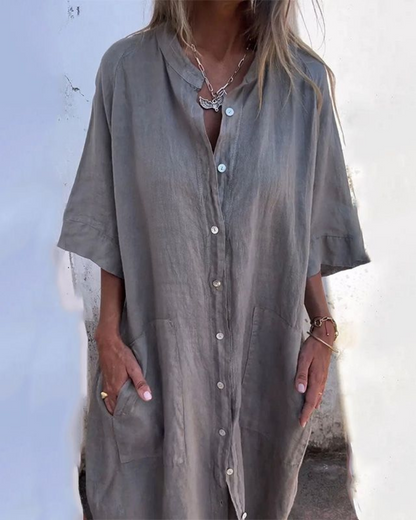 Women's Midi Shirt Dress - VibreMode