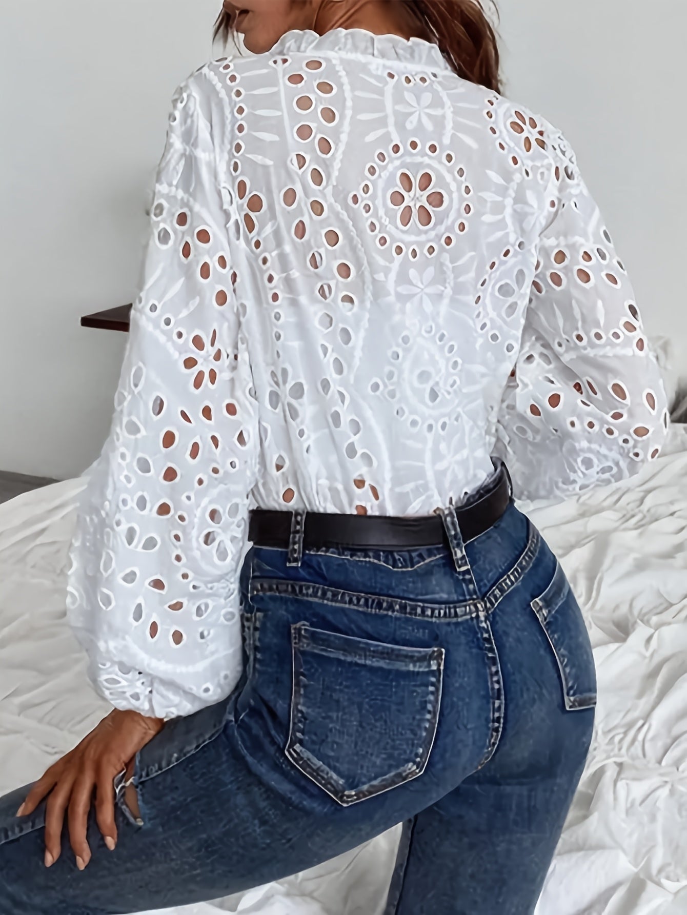 Women's Floral Blouse Cutout