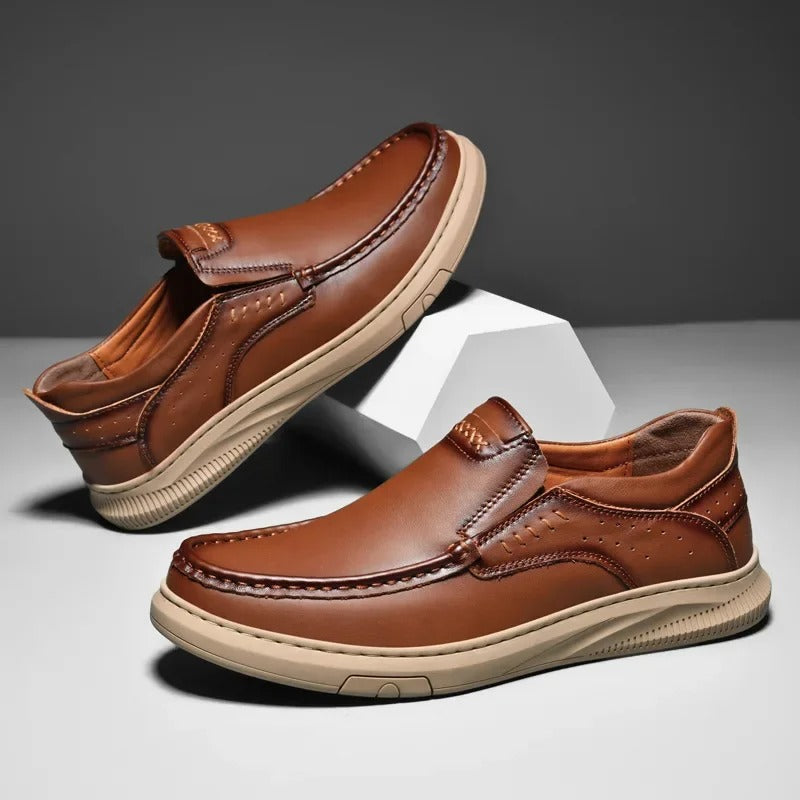 Men's Slip On Shoes Low Cut Leather