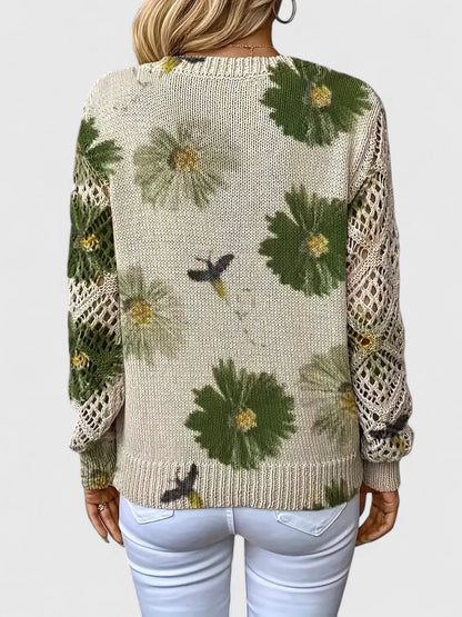 Elegant Women's Floral Pattern Sweater