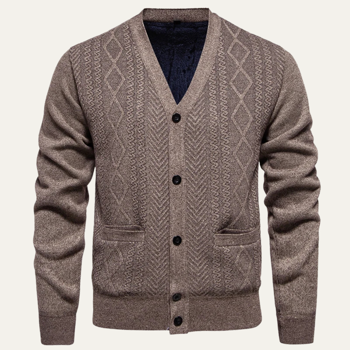 Murano Men's Slim Fit V-Neck Knitted Sweater