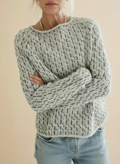 Women's Crew Neck Sweater Raglan Seams - VibreMode