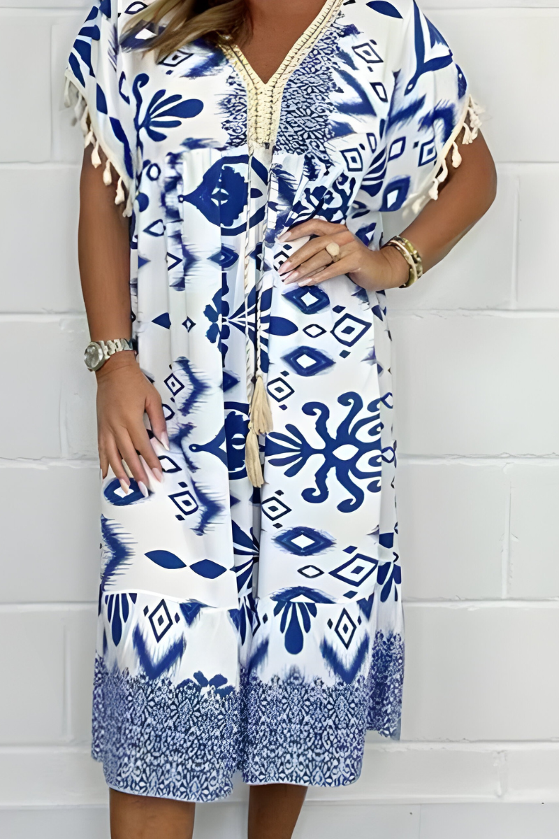 Women's Loose Fit Midi Dress Casual - VibreMode