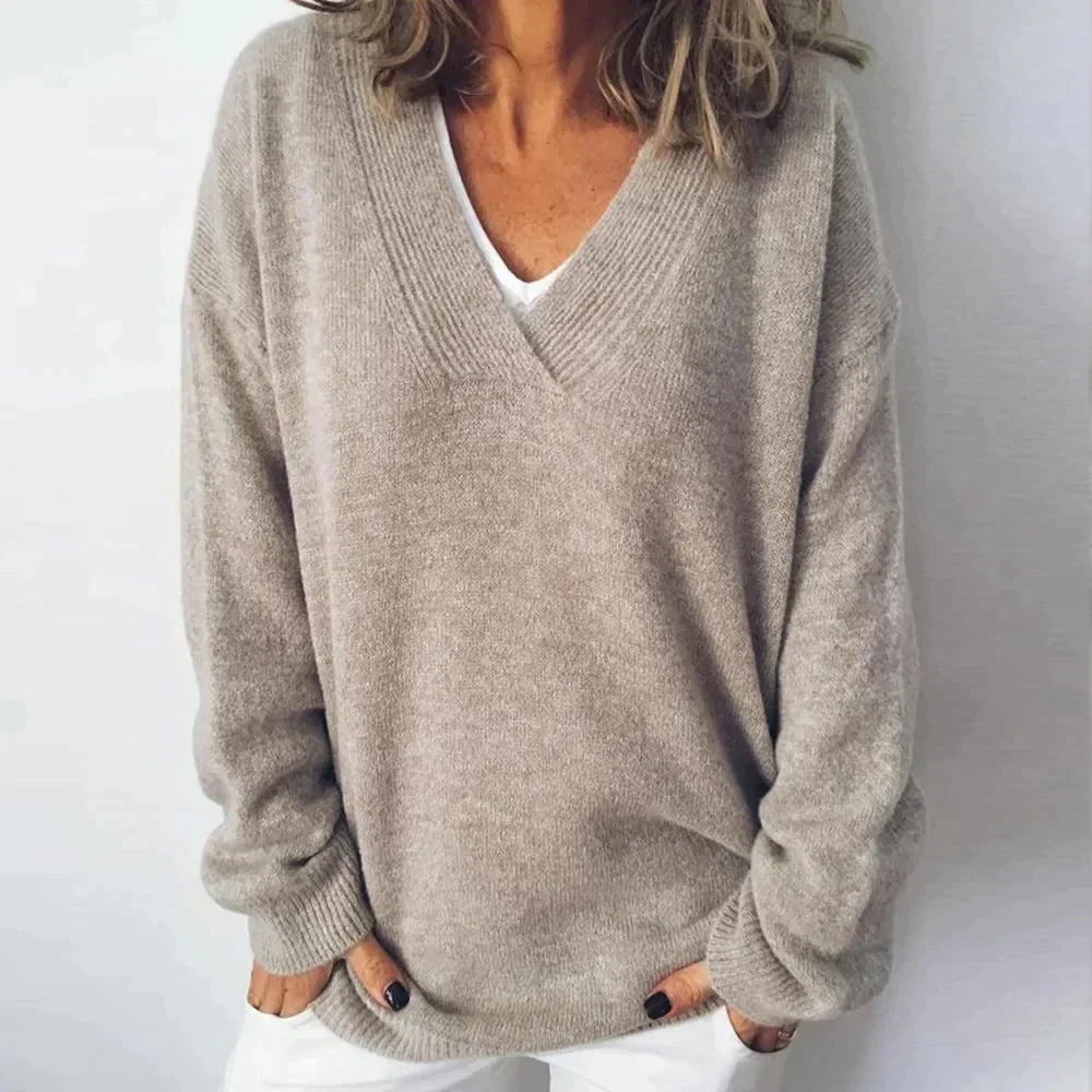 Soft Red Cable Knit Sweater - VibreMode
