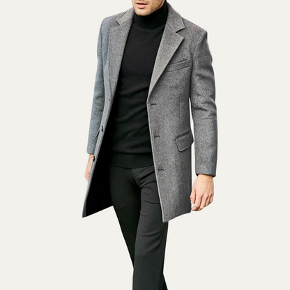 Pembroke Men's Wool Single Breasted Coat Black