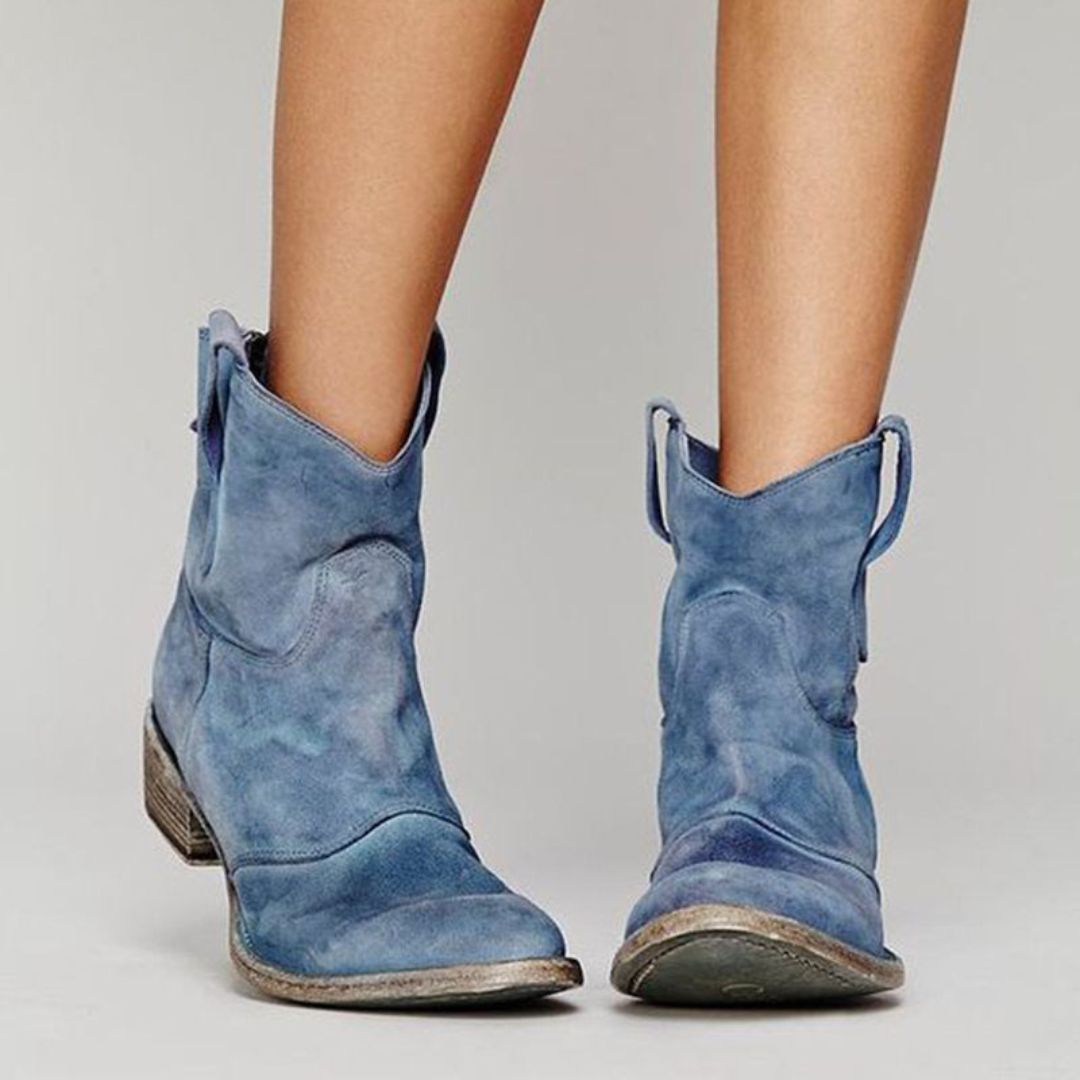Women's Western Ankle Boots Block Heel