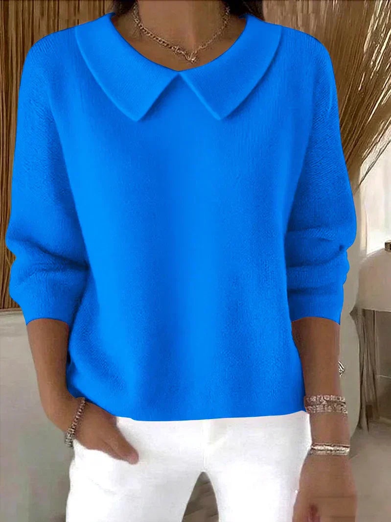 Women's Long Sleeve Sweater With Collar Detail