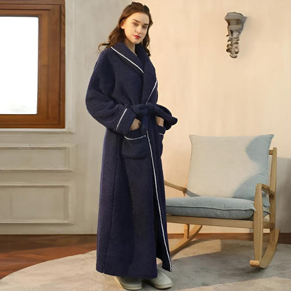 Soft Fleece Bathrobe Warm Comfortable