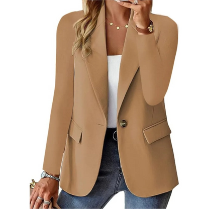 Women's Slim Fit Blazer Long Sleeve Buckle Closure