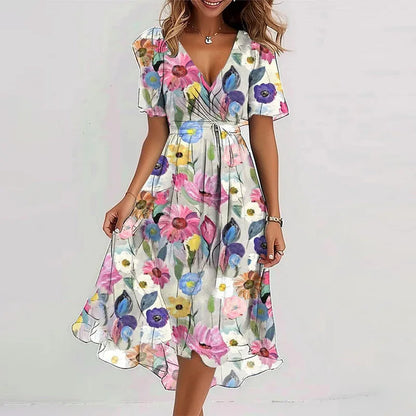 Women's Knee Length Floral Summer Dress