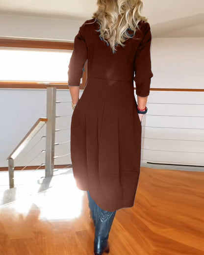 Women's Midi Dress Round Neck