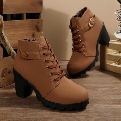 Women's Lace-Up Ankle Boots Chunky