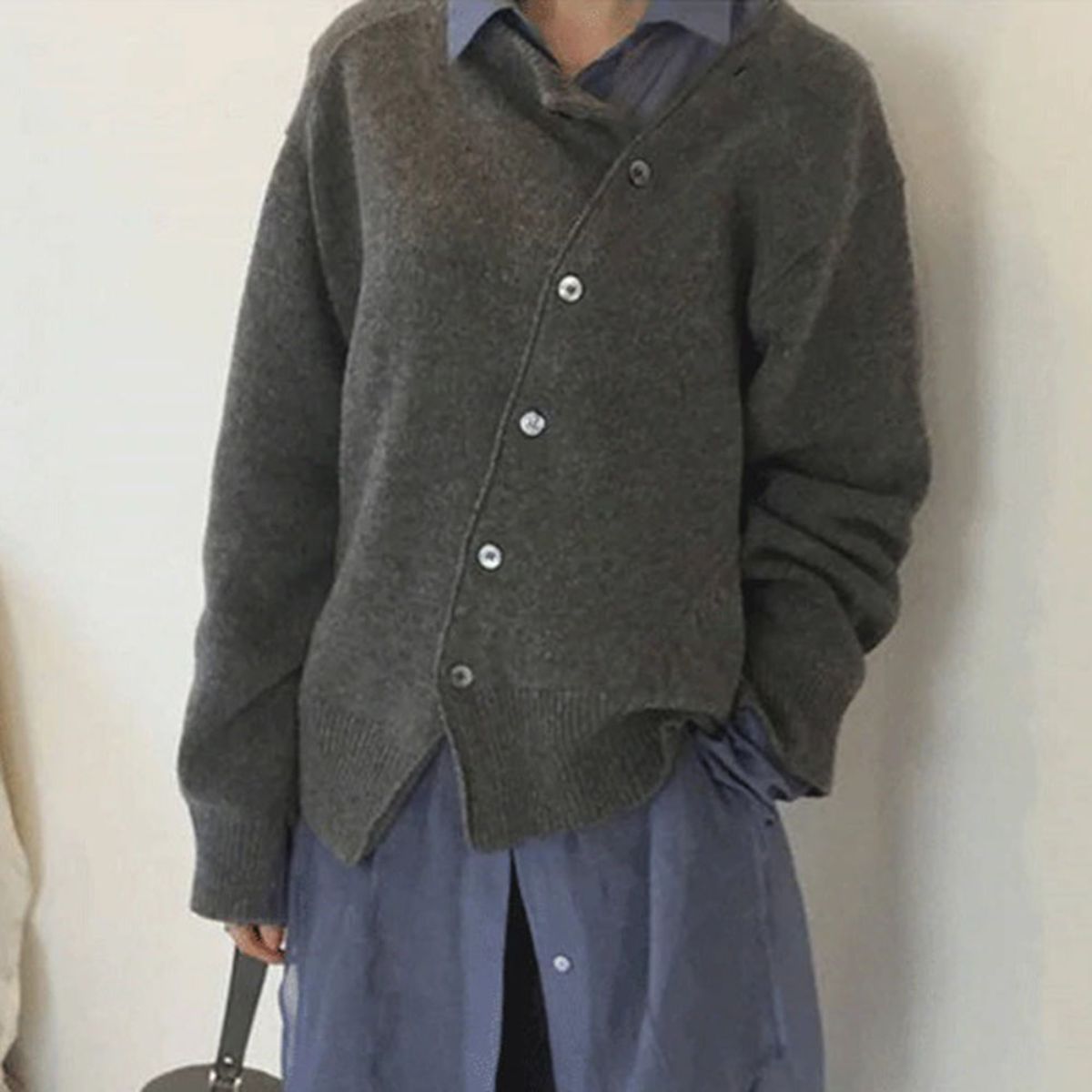 Women's Asymmetrical Button Cardigan