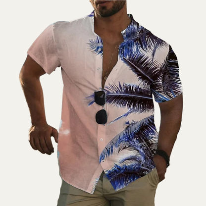 Men's Hawaiian Beach Shirt Tropical Print Cotton Relaxed Fit