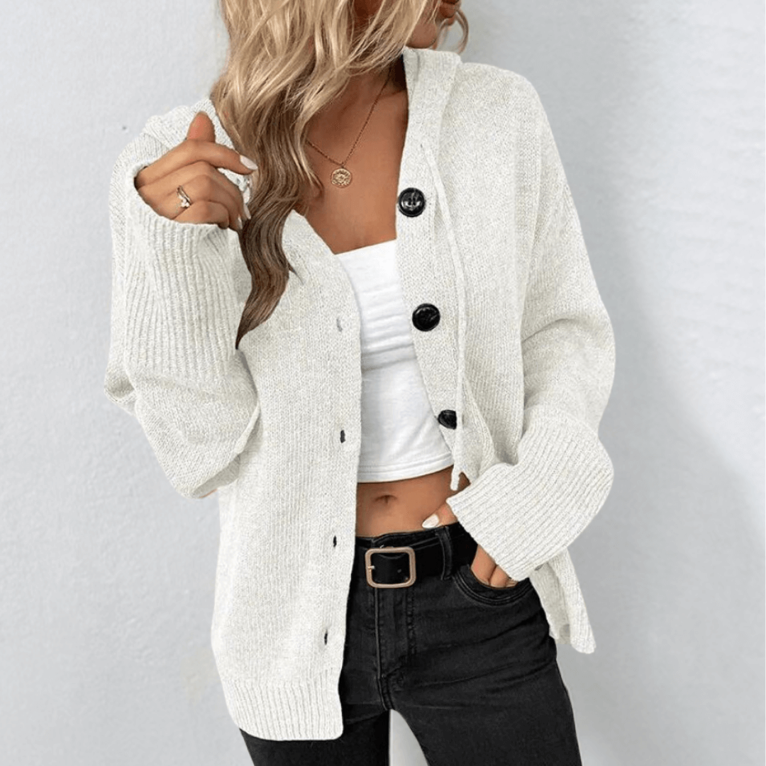 Women's Relaxed Fit Cardigan Soft Knit Beige