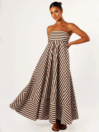 Women's Strapless Maxi Dress Elegant