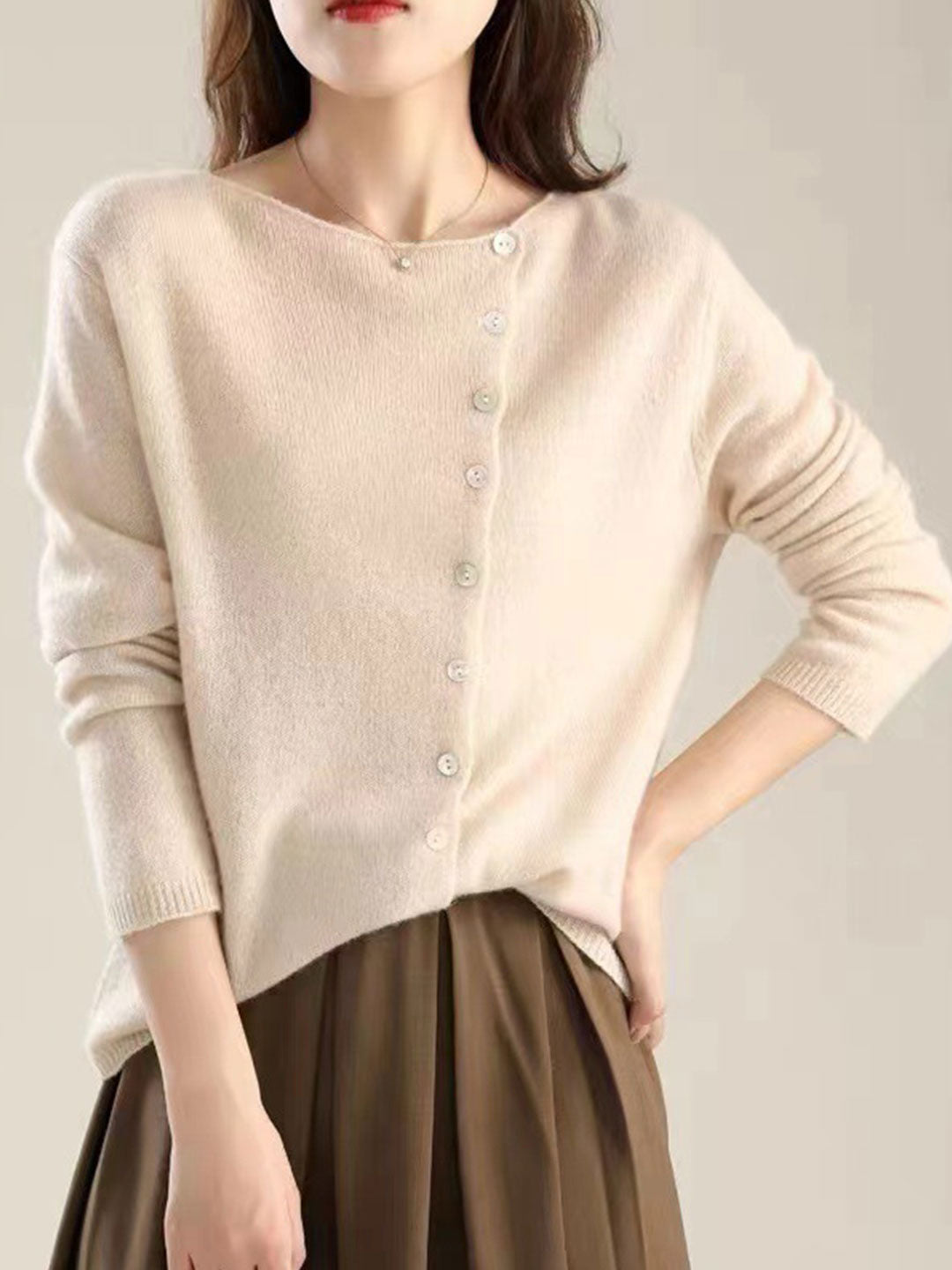 Women's Asymmetric Long Sleeve Cardigan