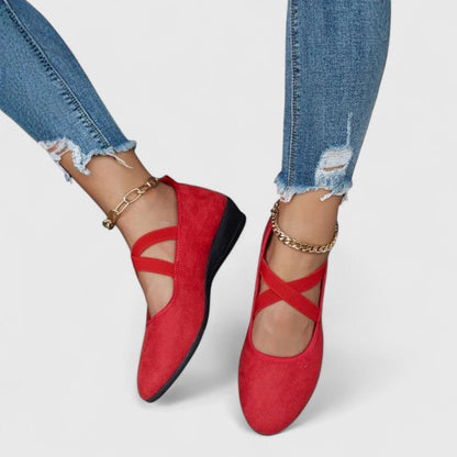 Nadia | Women's Chic Suede Strap Wedge Shoes