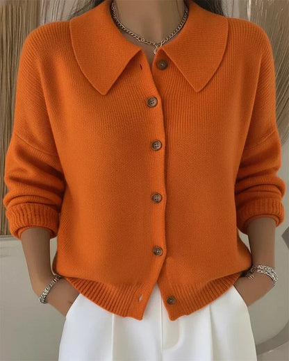 Soft Open Front Button Cardigan Sweater