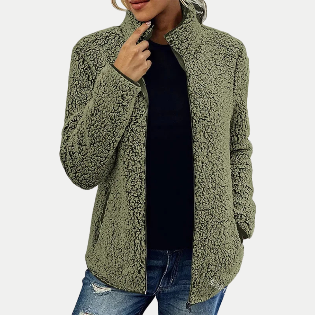 Women's High Collar Jacket with Side Pockets