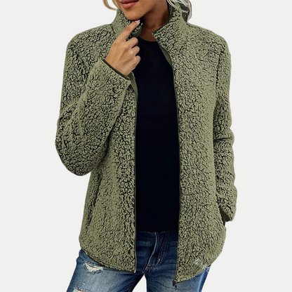 Women's High Collar Jacket with Side Pockets